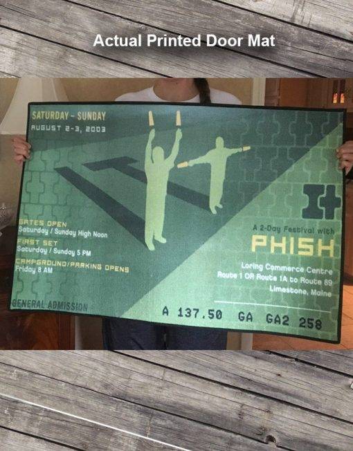 Concert Ticket Stub Door Mat FREE U.S. SHIPPING! Phunky Threads