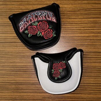 Grateful - Leather Grateful Roses Golf Mallet Putter Head Cover