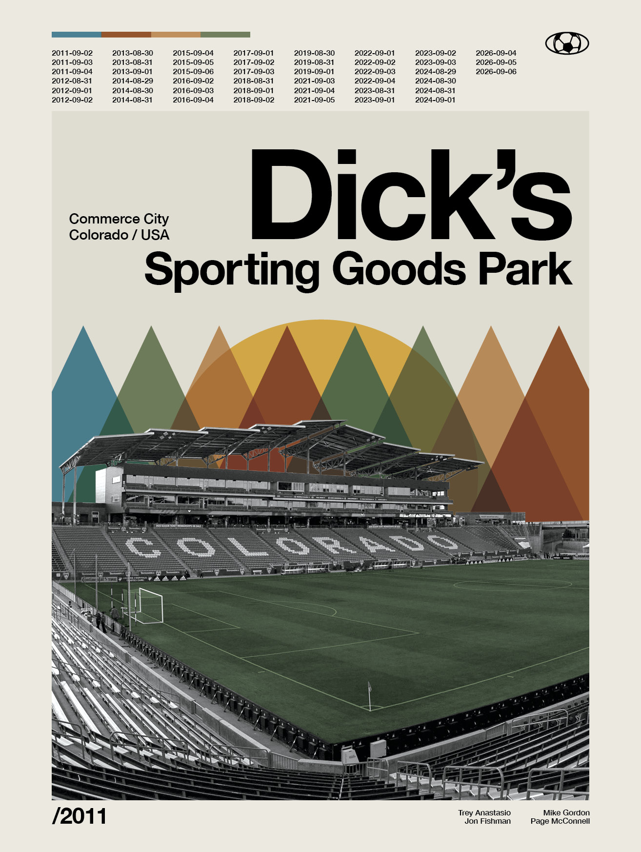 dicks26 Phish – Dick’s Sporting Goods Park (Midcentury Modern) Poster - FREE U.S. SHIPPING! - Image 2