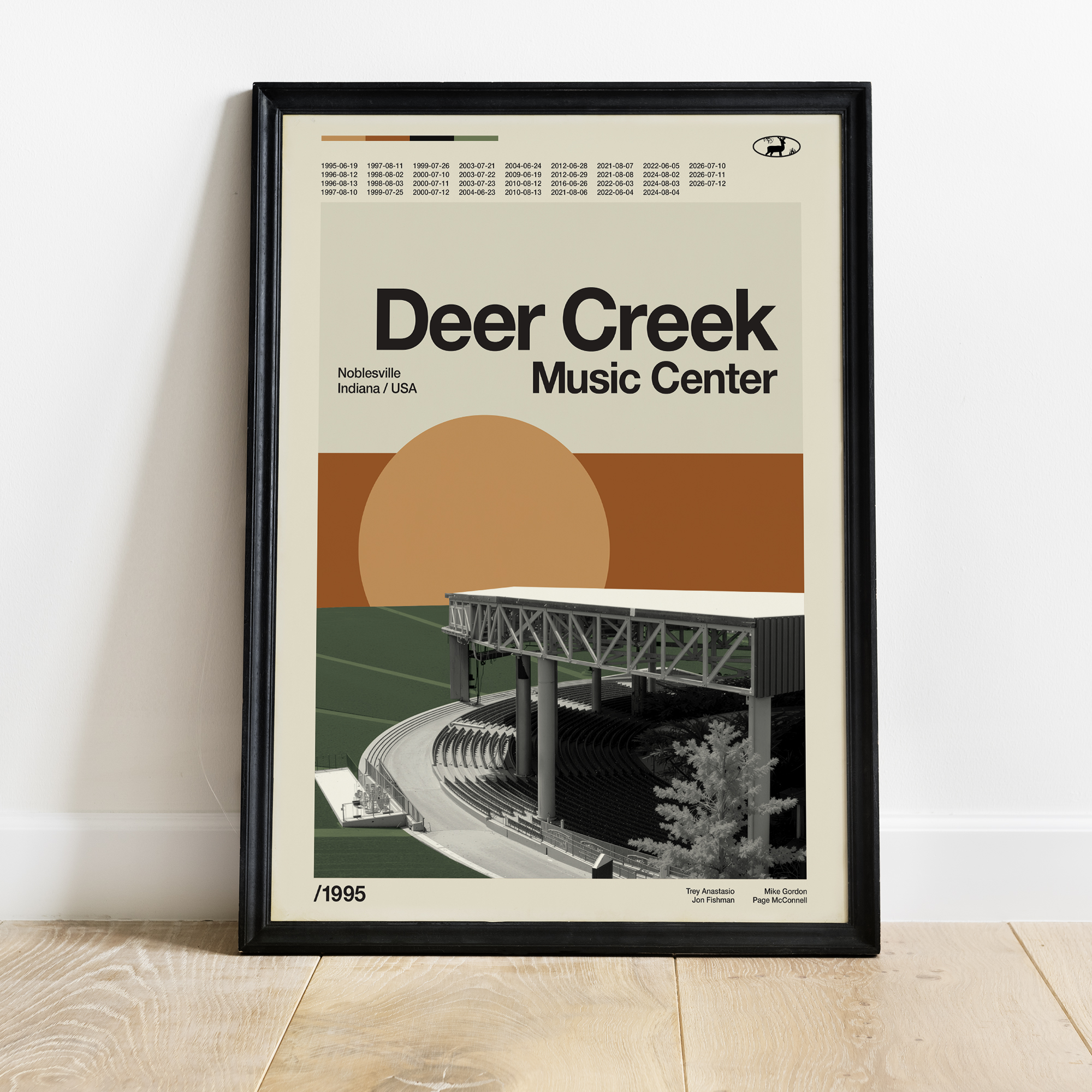 deer-creek-26f Phish - Deer Creek Music Center (Midcentury Modern) Poster - FREE U.S. SHIPPING! - Image 1
